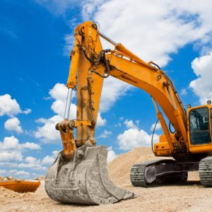 Excavator using high resistance ball bearings for earth moving machinery